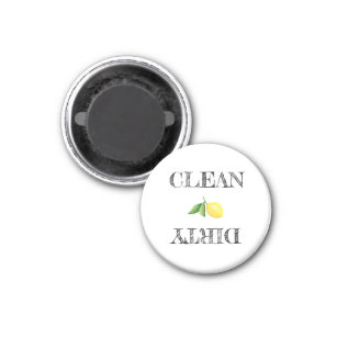 Imã Clean Dirty Lemon Modern Text Dishwasher 