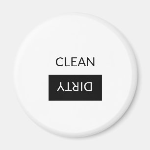 Imã Clean Dirty, ON OFF Dishwasher Laundry black white