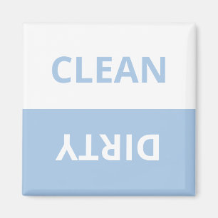 Imã Clean Dirty Pastel Blue White Funny Kitchen Magnet