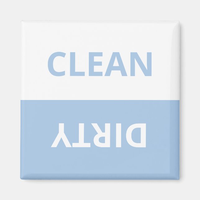 Imã Clean Dirty Pastel Blue White Funny Kitchen Magnet (Frente)