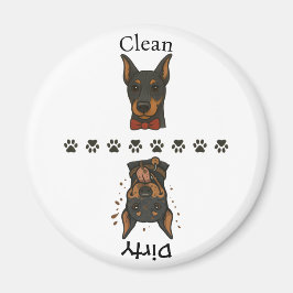 Imã Clean Dobie Dirty Dobie c/ Texto da máquina de lav