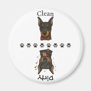 Imã Clean Dobie Dirty Dobie c/ Texto da máquina de lav