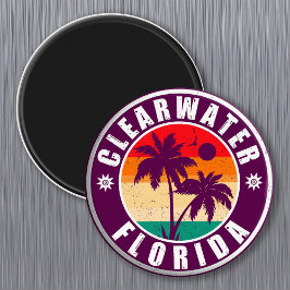 Imã Clearwater Beach Flórida Palm Tree Souvenirs 60s
