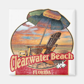 Imã Clearwater Beach Florida Vintage Beach