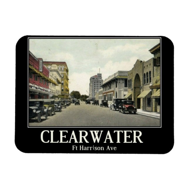 Ímã Clearwater FL, Flórida, Estilo Vintage (Horizontal)
