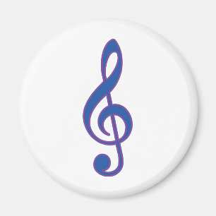 Imã Clef de triplo azul de néon
