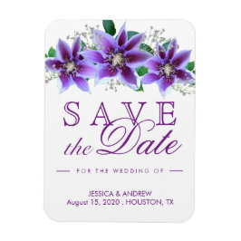 Ímã Clematis Chic Classy Casamento Salve a Data