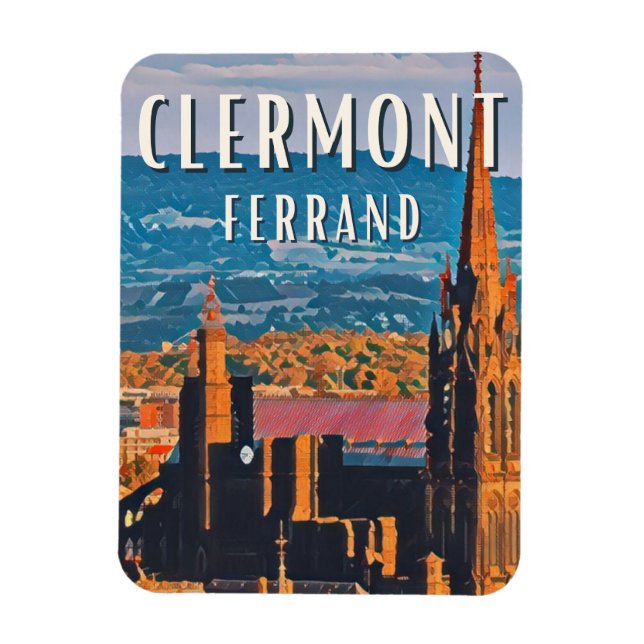 Ímã Clermont-Ferrand Photo Vintage (Vertical)
