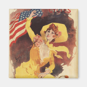 Imã Cleveland Bicycles a menina americana no amarelo