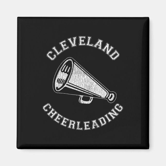 Imã Cleveland Cheer Angustiado Retro Cheerleader dos A (Frente)