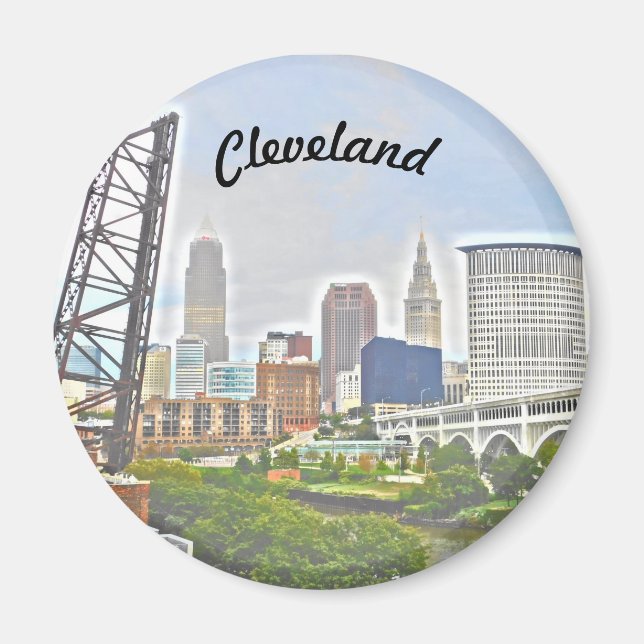 Imã Cleveland Essence (River Bank View) Magnet (Frente)