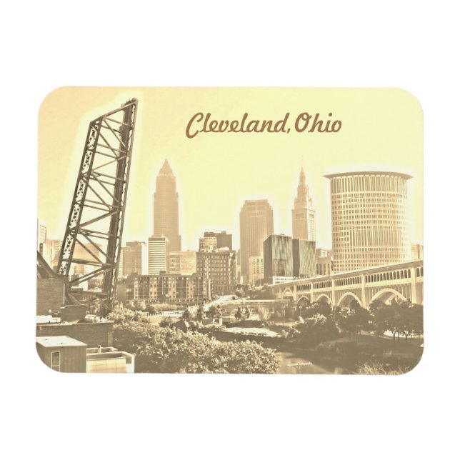 Ímã Cleveland Morning Dourada Magnet (Horizontal)