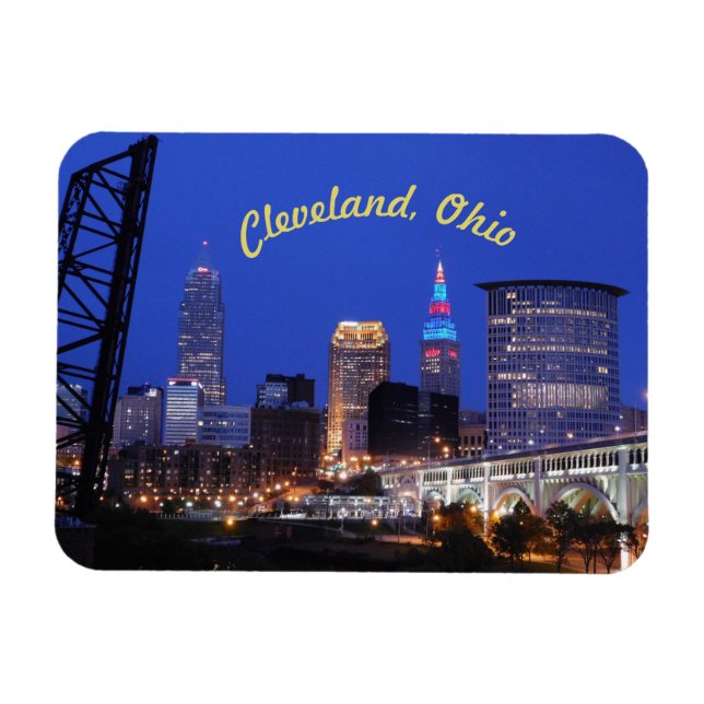 Ímã Cleveland,noite de Ohio no Urso da Cidade (Curva) (Horizontal)