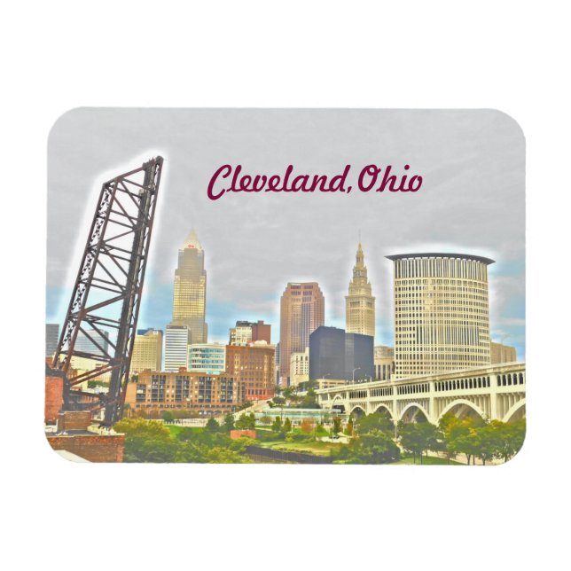 Ímã Cleveland, Ohio River View Magnet (Horizontal)