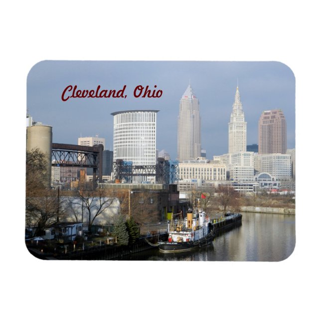Ímã Cleveland Ohio (River View)Premium Flexi Magnet (Horizontal)