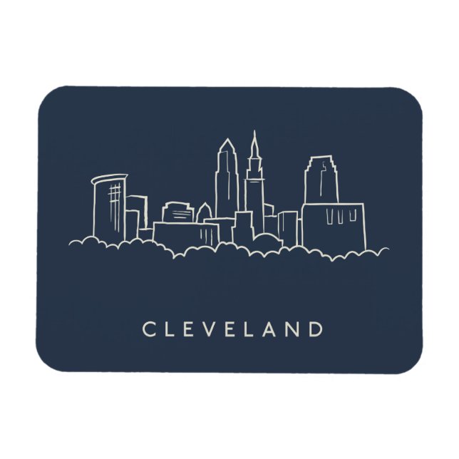 Ímã Cleveland Ohio Skyline (Horizontal)