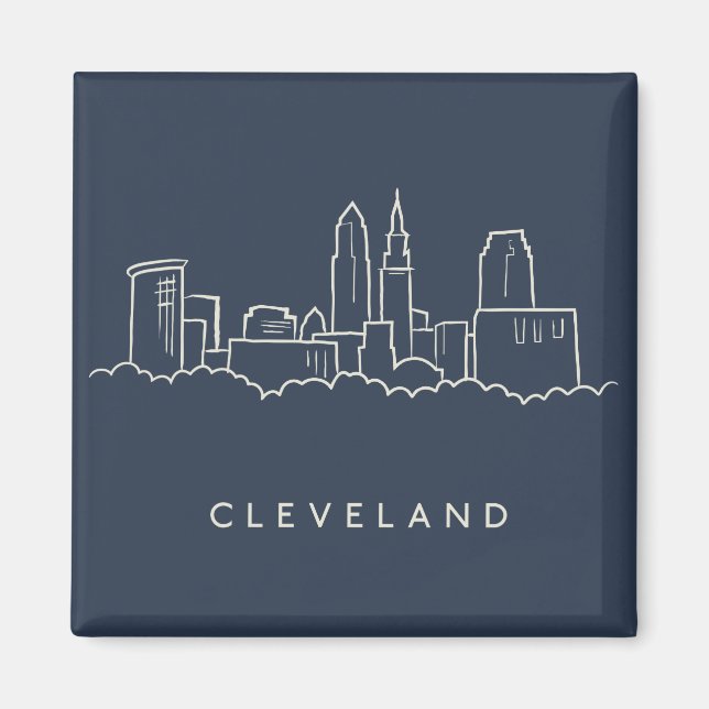Imã Cleveland Ohio Skyline (Frente)