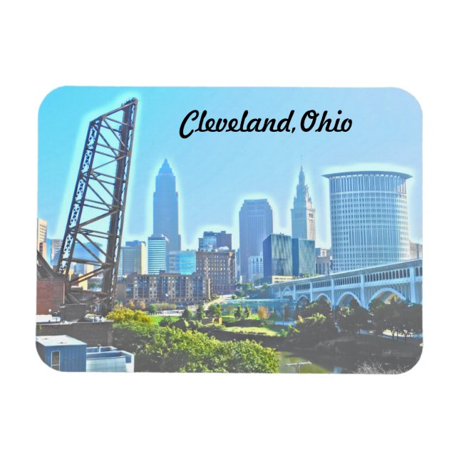 Ímã Cleveland Ohio West River View Magnet (Horizontal)