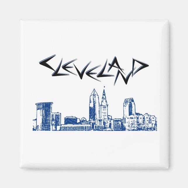 Imã Cleveland Skyline (Frente)