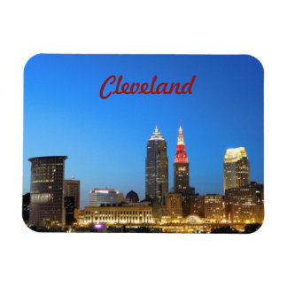 Ímã Cleveland Skyline Wine e Dourado Magnet