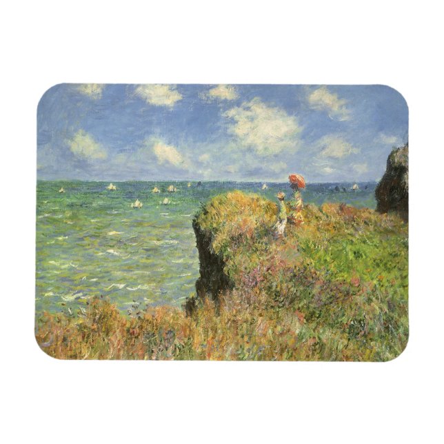 Ímã Cliff Walk em Pourville por Claude Monet (Horizontal)