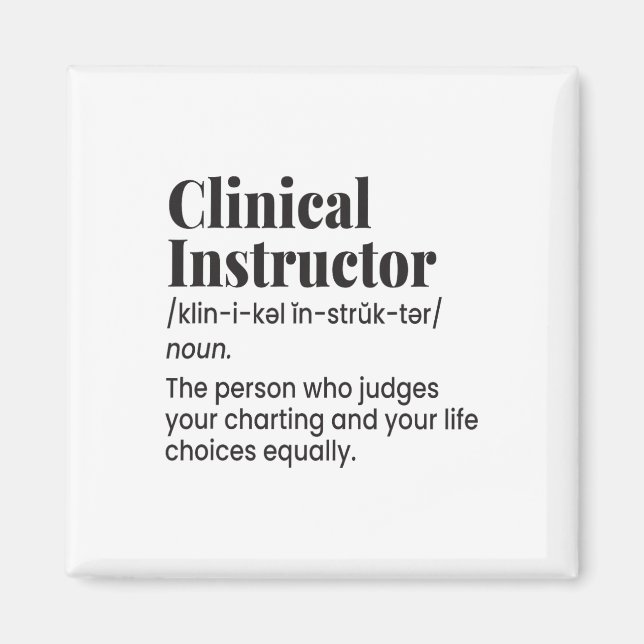 Imã Clinical Instructor Nurse Teacher Funny Definition (Frente)