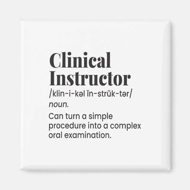 Imã Clinical Instructor Nurse Teacher Funny Definition (Frente)