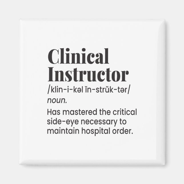 Imã Clinical Instructor Nurse Teacher Funny Definition (Frente)