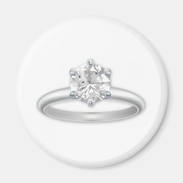 Imã Clipart de Anel de Diamante (Frente)