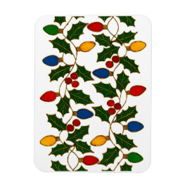 Ímã Cloisonne Art Christmas Lights and Holly