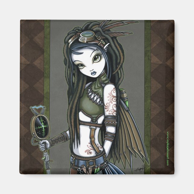 Imã "Cloud Burst" Steampunk Aviatrix Fairy Magnet (Frente)
