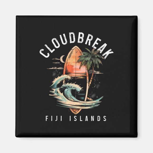 Imã Cloudbreak Ilhas Fiji Surf Vintage Surfe Surfismo (Frente)