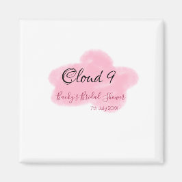 Imã Clouds nine red pastel bridal shower namedate