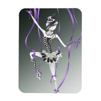 Ímã Clown Puppet Ballerina Purple Ribbon Fridge Magnet