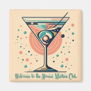 Imã Clube da Martini Atômica Retro Futurista Idade Esp