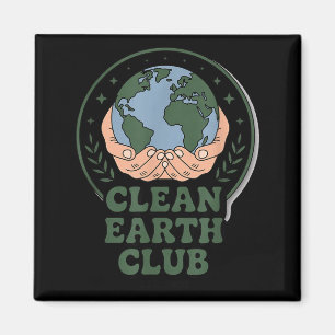 Imã Clube da terra limpa - emblema ambiental para cria