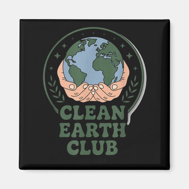 Imã Clube da terra limpa - emblema ambiental para cria (Frente)