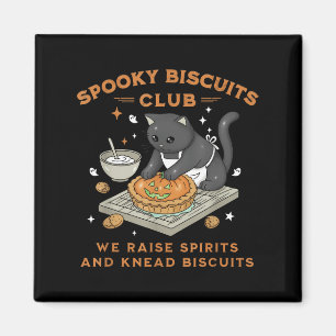 Imã Clube de Biscoitos Assustadores Gato Preto Abóbora