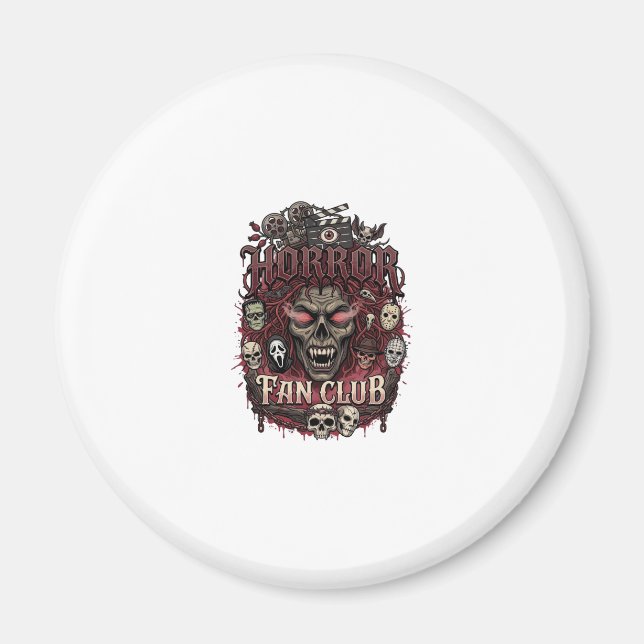 Imã Clube de Fãs de Terror Halloween Rosto de Demônio  (Frente)