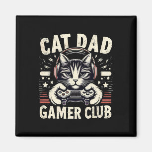 Imã Clube de Gamer Pai de Gato Engraçado Para Ele Víde