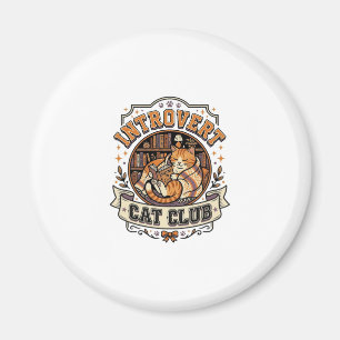 Imã Clube de Gato Introvertido Gato Anti Social Vinta
