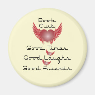 Imã clube de livros com design de coração