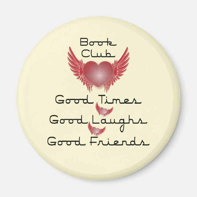 Imã clube de livros com design de coração (Frente)