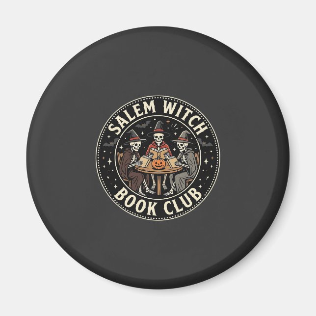 Imã Clube de Livros de Bruxas de Salem Design de Esque (Frente)