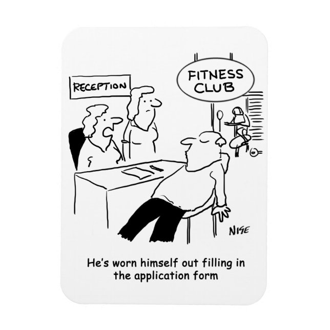 Ímã Clube de Saúde Fitness Cartoon (Vertical)