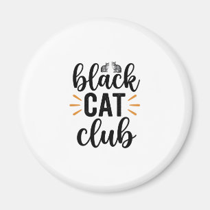 Imã Clube do Gato Preto Design Vector para Amantes de