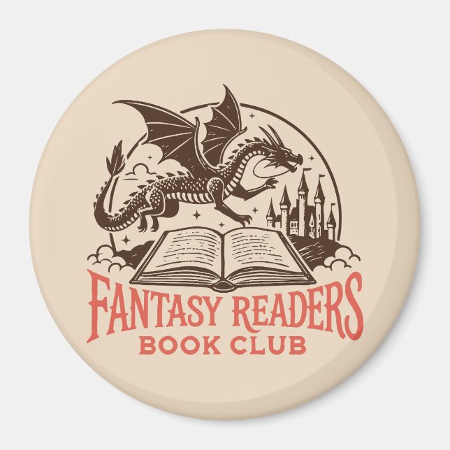 Imã clube do livro de leitores de fantasia (Frente)