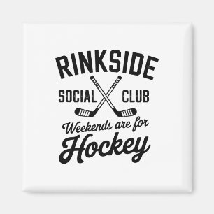 Imã Clube Social Rinkside Vibes de Hóquei no Gelo Retr