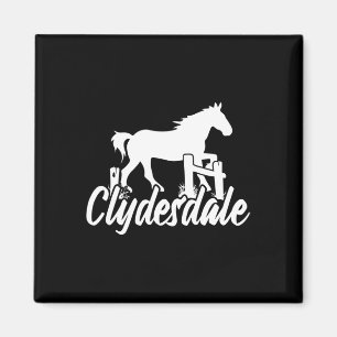 Imã Clydesdale Draft Horse Pun Horseback