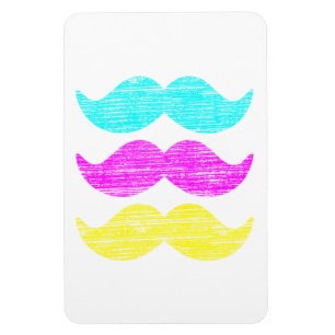 Ímã CMY Mustaches (estilo letterpress)